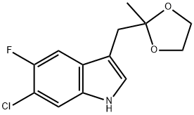 1H-Indole, 6-chloro-5-fluoro-3-[(2-methyl-1,3-dioxolan-2-yl)methyl]- Structure