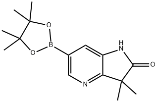 2H-Pyrrolo[3,2-b]pyridin-2-one, 1,3-dihydro-3,3-dimethyl-6-(4,4,5,5-tetramethyl-1,3,2-dioxaborolan-2-yl)- Structure