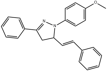 1H-Pyrazole, 4,5-dihydro-1-(4-methoxyphenyl)-3-phenyl-5-[(1E)-2-phenylethenyl]- Structure