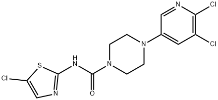 1-Piperazinecarboxamide, N-(5-chloro-2-thiazolyl)-4-(5,6-dichloro-3-pyridinyl)- Structure