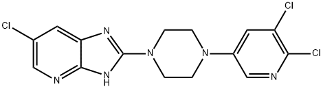 3H-Imidazo[4,5-b]pyridine, 6-chloro-2-[4-(5,6-dichloro-3-pyridinyl)-1-piperazinyl]- Structure