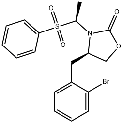 2-Oxazolidinone, 4-[(2-bromophenyl)methyl]-3-[(1S)-1-(phenylsulfonyl)ethyl]-, (4R)- Structure