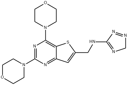 Thieno[3,2-d]pyrimidine-6-methanamine, 2,4-di-4-morpholinyl-N-3H-1,2,4-triazol-5-yl- Structure