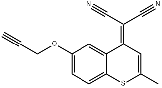 2-(2-methyl-6-(prop-2-yn-1-yloxy)-4H-thiochromen-4-ylidene)malononitrile Structure