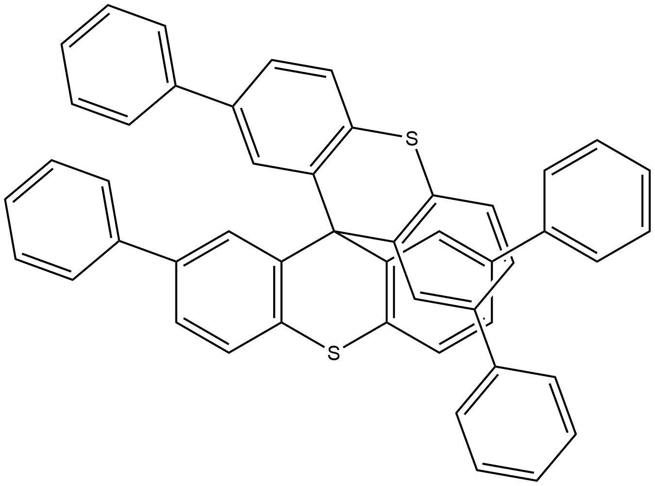 2,2',7,7'-tetraphenyl-9,9'-spirobi[thioxanthene Structure