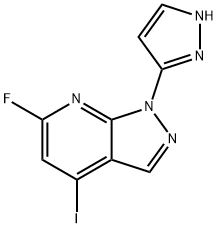 1H-Pyrazolo[3,4-b]pyridine, 6-fluoro-4-iodo-1-(1H-pyrazol-3-yl)- Structure