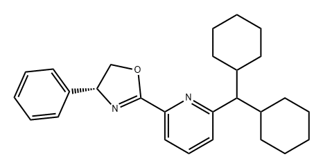 Pyridine, 2-(dicyclohexylmethyl)-6-[(4R)-4,5-dihydro-4-phenyl-2-oxazolyl]- 구조식 이미지