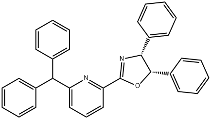 Pyridine, 2-[(4R,5S)-4,5-dihydro-4,5-diphenyl-2-oxazolyl]-6-(diphenylmethyl)- Structure