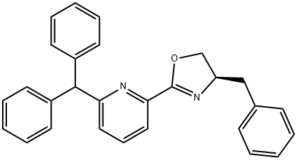 Pyridine, 2-[(4R)-4,5-dihydro-4-(phenylmethyl)-2-oxazolyl]-6-(diphenylmethyl)- 구조식 이미지
