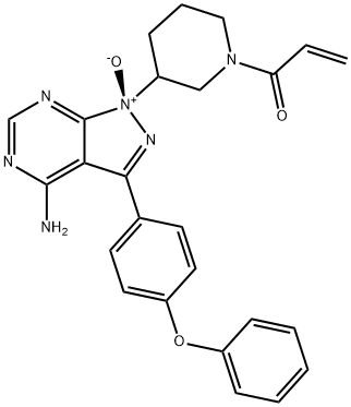 2-Propen-1-one, 1-[3-[(1R)-4-amino-1-oxido-3-(4-phenoxyphenyl)-1H-pyrazolo[3,4-d]pyrimidin-1-yl]-1-piperidinyl]- 구조식 이미지