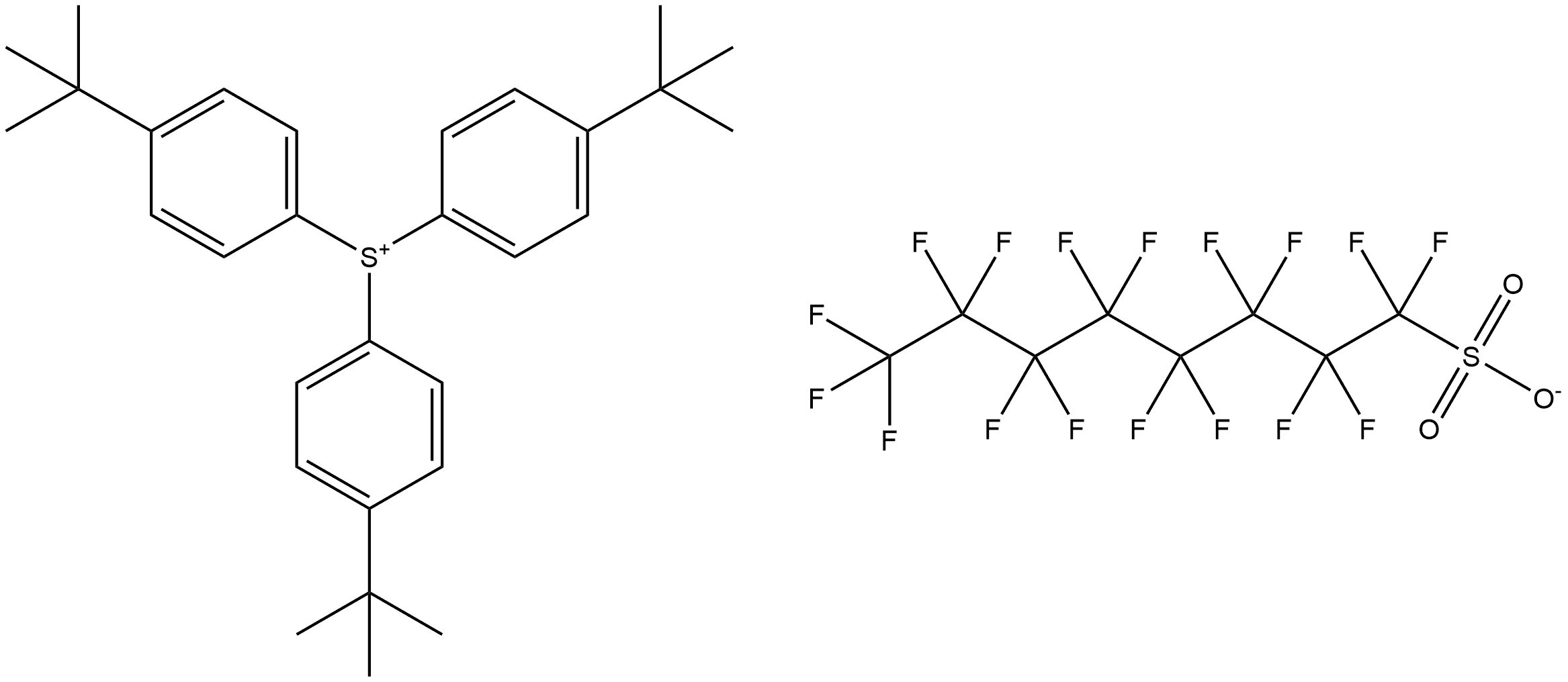 Tris(tert-butylphenyl)sulfonium perfluorooctanesulfonate Structure