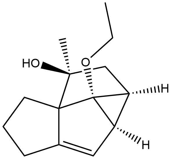 Cyclopenta[g]cyclopropa[cd]pentalen-2-ol, 6c-ethoxy-1,1a,2,3,4,6a,6b,6c-octahydro-2-methyl-, (1aR,2S,4aS,6aR,6bS,6cR)-rel- (9CI) Structure