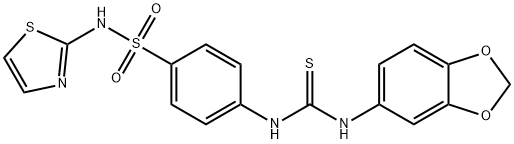 Benzenesulfonamide, 4-[[(1,3-benzodioxol-5-ylamino)thioxomethyl]amino]-N-2-thiazolyl- Structure