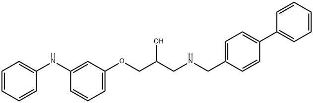 2-Propanol, 1-[([1,1'-biphenyl]-4-ylmethyl)amino]-3-[3-(phenylamino)phenoxy]- 구조식 이미지