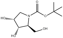 1-Pyrrolidinecarboxylic acid, 3,4-dihydroxy-2-(hydroxymethyl)-, 1,1-dimethylethyl ester, (2S,3S,4R)- Structure