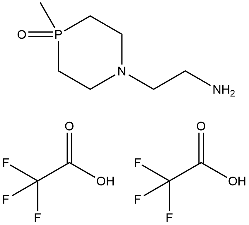 1,4-Azaphosphorine-1(2H)-ethanamine, tetrahydro-4-methyl-, 4-oxide, 2,2,2-trifluoroacetate (1:2) Structure