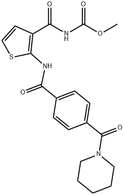 Carbamic acid, N-[[2-[[4-(1-piperidinylcarbonyl)benzoyl]amino]-3-thienyl]carbonyl]-, methyl ester Structure