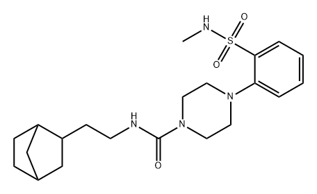 1-Piperazinecarboxamide, N-(2-bicyclo[2.2.1]hept-2-ylethyl)-4-[2-[(methylamino)sulfonyl]phenyl]- Structure