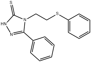 3H-1,2,4-Triazole-3-thione, 2,4-dihydro-5-phenyl-4-[2-(phenylthio)ethyl]- Structure