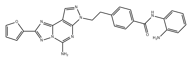 Benzamide, 4-[2-[5-amino-2-(2-furanyl)-7H-pyrazolo[4,3-e][1,2,4]triazolo[1,5-c]pyrimidin-7-yl]ethyl]-N-(2-aminophenyl)- Structure