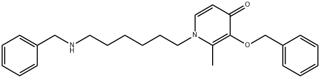 4(1H)-Pyridinone, 2-methyl-3-(phenylmethoxy)-1-[6-[(phenylmethyl)amino]hexyl]- Structure