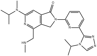 1H-Pyrrolo[3,4-c]pyridin-1-one, 2,3-dihydro-4-[(methylamino)methyl]-2-[6-[4-(1-methylethyl)-4H-1,2,4-triazol-3-yl]-2-pyridinyl]-6-[methyl(1-methylethyl)amino]- 구조식 이미지