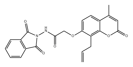 Acetamide, N-(1,3-dihydro-1,3-dioxo-2H-isoindol-2-yl)-2-[[4-methyl-2-oxo-8-(2-propen-1-yl)-2H-1-benzopyran-7-yl]oxy]- Structure