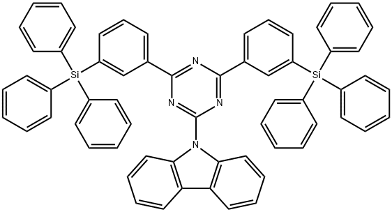 9-[4,6-Bis[3-(triphenylsilyl)phenyl]-1,3,5-triazin-2-yl]-9H-carbazole Structure