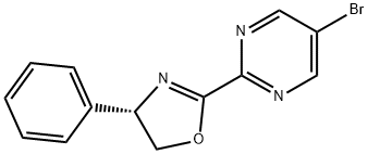 Pyrimidine, 5-bromo-2-[(4S)-4,5-dihydro-4-phenyl-2-oxazolyl]- Structure