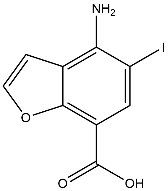 4-Amino-5-iodo-7-benzofurancarboxylic acid Structure