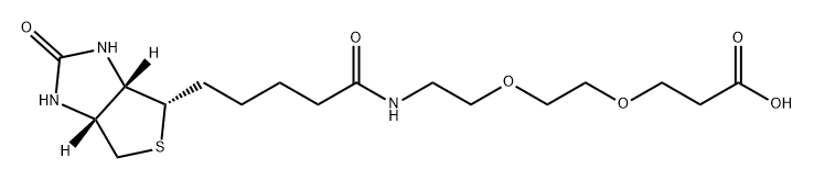 Propanoic acid, 3-[2-[2-[[5-[(3aS,4S,6aR)-hexahydro-2-oxo-1H-thieno[3,4-d]imidazol-4-yl]-1-oxopentyl]amino]ethoxy]ethoxy]- Structure