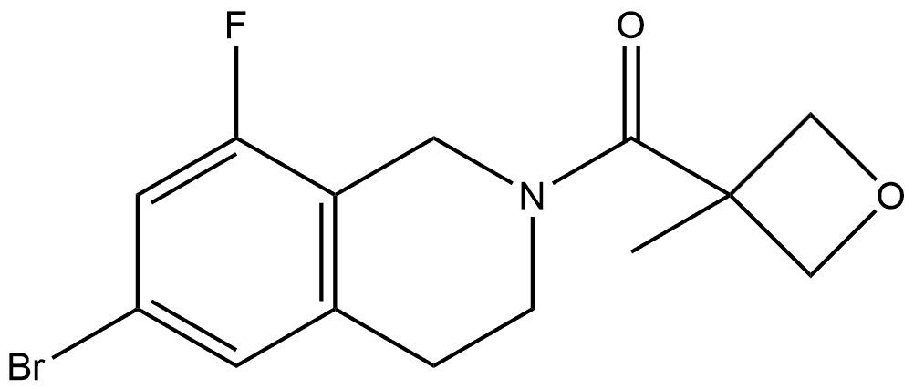 (6-Bromo-8-fluoro-3,4-dihydro-2(1H)-isoquinolinyl)(3-methyl-3-oxetanyl)methanone Structure