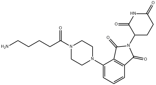 4-[4-(5-amino-1-oxopentyl)-1-piperazinyl]-2-(2,6-dioxo-3-piperidinyl)-1H-Isoindole-1,3(2H)-dione, 구조식 이미지