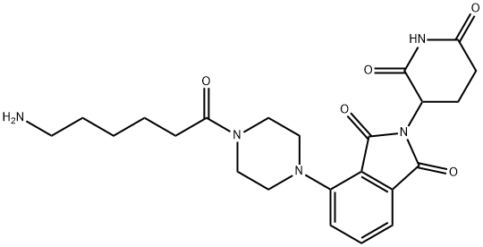 4-[4-(6-amino-1-oxopentyl)-1-piperazinyl]-2-(2,6-dioxo-3-piperidinyl)-1H-Isoindole-1,3(2H)-dione, 구조식 이미지