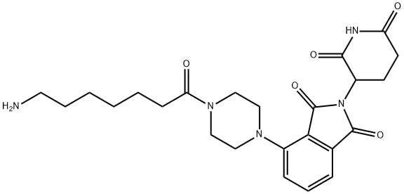 4-[4-(7-amino-1-oxopentyl)-1-piperazinyl]-2-(2,6-dioxo-3-piperidinyl)-1H-Isoindole-1,3(2H)-dione, 구조식 이미지