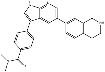 Benzamide, N,N-dimethyl-4-[5-(1,2,3,4-tetrahydro-7-isoquinolinyl)-1H-pyrrolo[2,3-b]pyridin-3-yl]- Structure