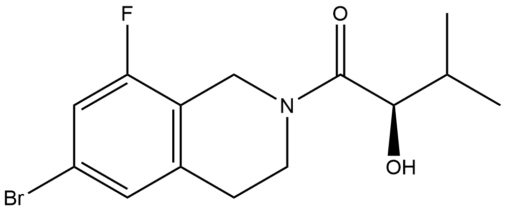 (2R)-1-(6-Bromo-8-fluoro-3,4-dihydro-2(1H)-isoquinolinyl)-2-hydroxy-3-methyl-1-butanone Structure