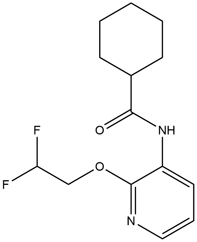 N-[2-(2,2-Difluoroethoxy)-3-pyridinyl]cyclohexanecarboxamide 구조식 이미지