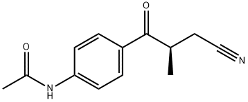 Acetamide, N-[4-[(2R)-3-cyano-2-methyl-1-oxopropyl]phenyl]- Structure