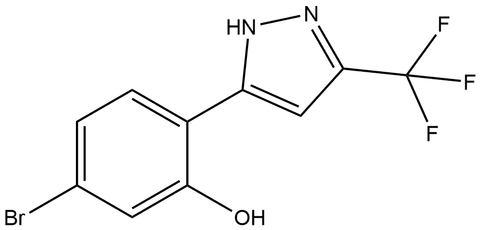 5-Bromo-2-[3-(trifluoromethyl)-1H-pyrazol-5-yl]phenol Structure