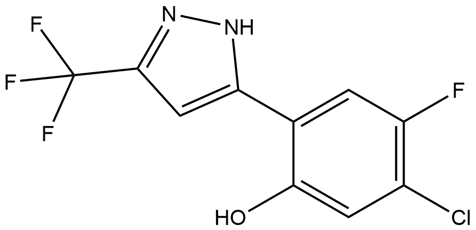 5-Chloro-4-fluoro-2-[3-(trifluoromethyl)-1H-pyrazol-5-yl]phenol Structure