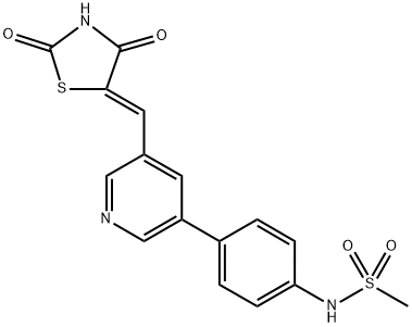 Methanesulfonamide, N-[4-[5-[(Z)-(2,4-dioxo-5-thiazolidinylidene)methyl]-3-pyridinyl]phenyl]- Structure