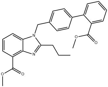 1H-Benzimidazole-4-carboxylic acid, 1-[[2'-(methoxycarbonyl)[1,1'-biphenyl]-4-yl]methyl]-2-propyl-, methyl ester Structure