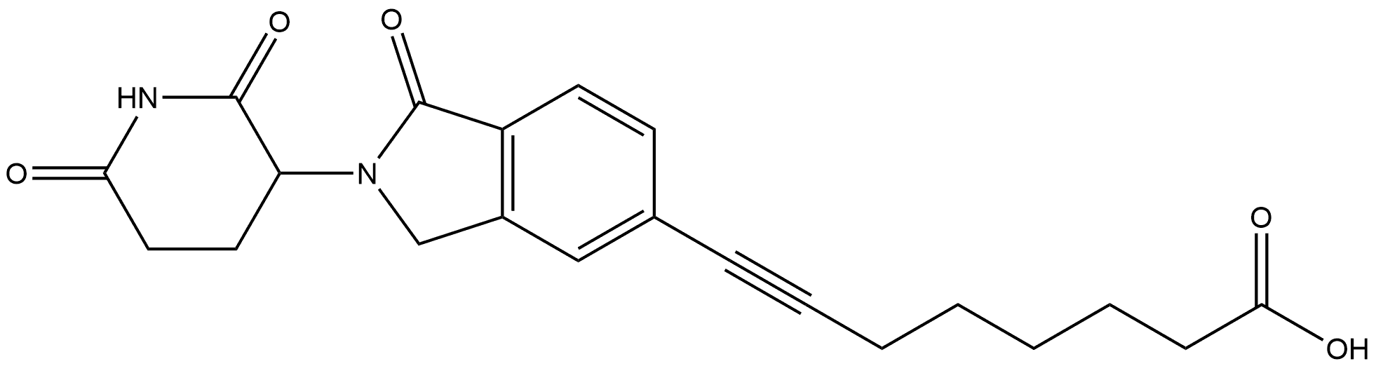 8-[2-(2,6-Dioxo-3-piperidinyl)-2,3-dihydro-1-oxo-1H-isoindol-5-yl]-7-octynoic acid (ACI) Structure