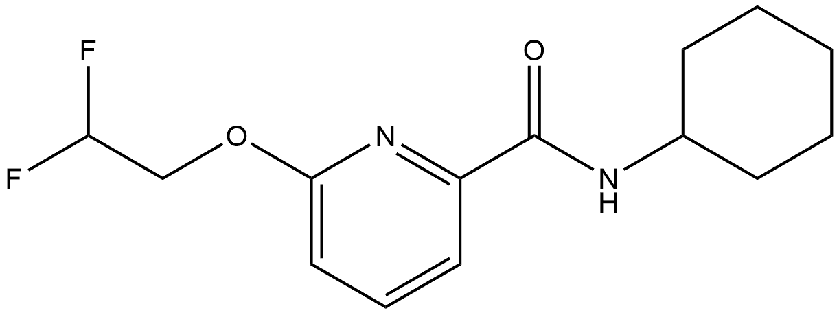 N-Cyclohexyl-6-(2,2-difluoroethoxy)-2-pyridinecarboxamide Structure