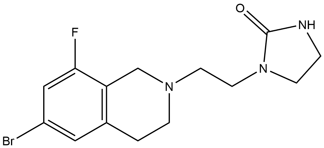 1-[2-(6-Bromo-8-fluoro-3,4-dihydro-2(1H)-isoquinolinyl)ethyl]-2-imidazolidinone Structure