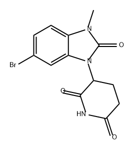 2,6-Piperidinedione, 3-(6-bromo-2,3-dihydro-3-methyl-2-oxo-1H-benzimidazol-1-yl)- 구조식 이미지