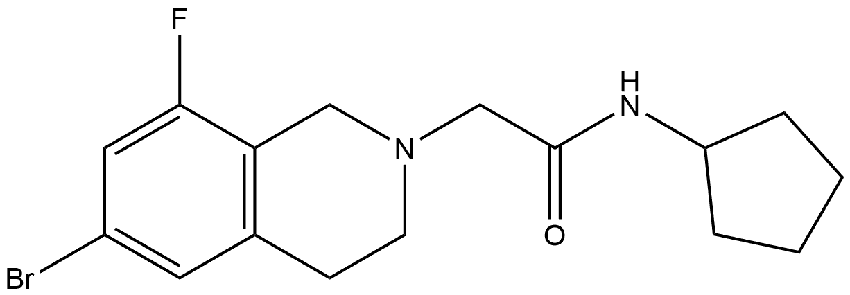 6-Bromo-N-cyclopentyl-8-fluoro-3,4-dihydro-2(1H)-isoquinolineacetamide Structure