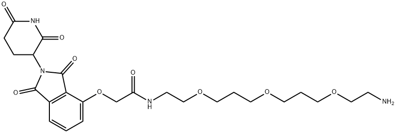 Acetamide, N-[2-[3-[3-(2-aminoethoxy)propoxy]propoxy]ethyl]-2-[[2-(2,6-dioxo-3-piperidinyl)-2,3-dihydro-1,3-dioxo-1H-isoindol-4-yl]oxy]- Structure