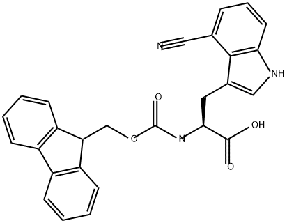 L-Tryptophan, 4-cyano-N-[(9H-fluoren-9-ylmethoxy)carbonyl]- Structure